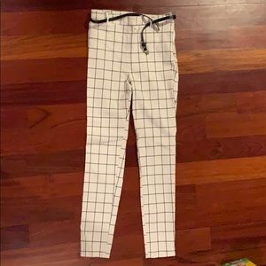 Black and White Dress Pants with Belt